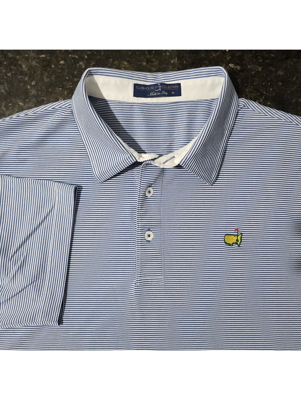 Masters Clubhouse Collection Polo Golf PGA Tour Striped Italy Augusta Mens XL